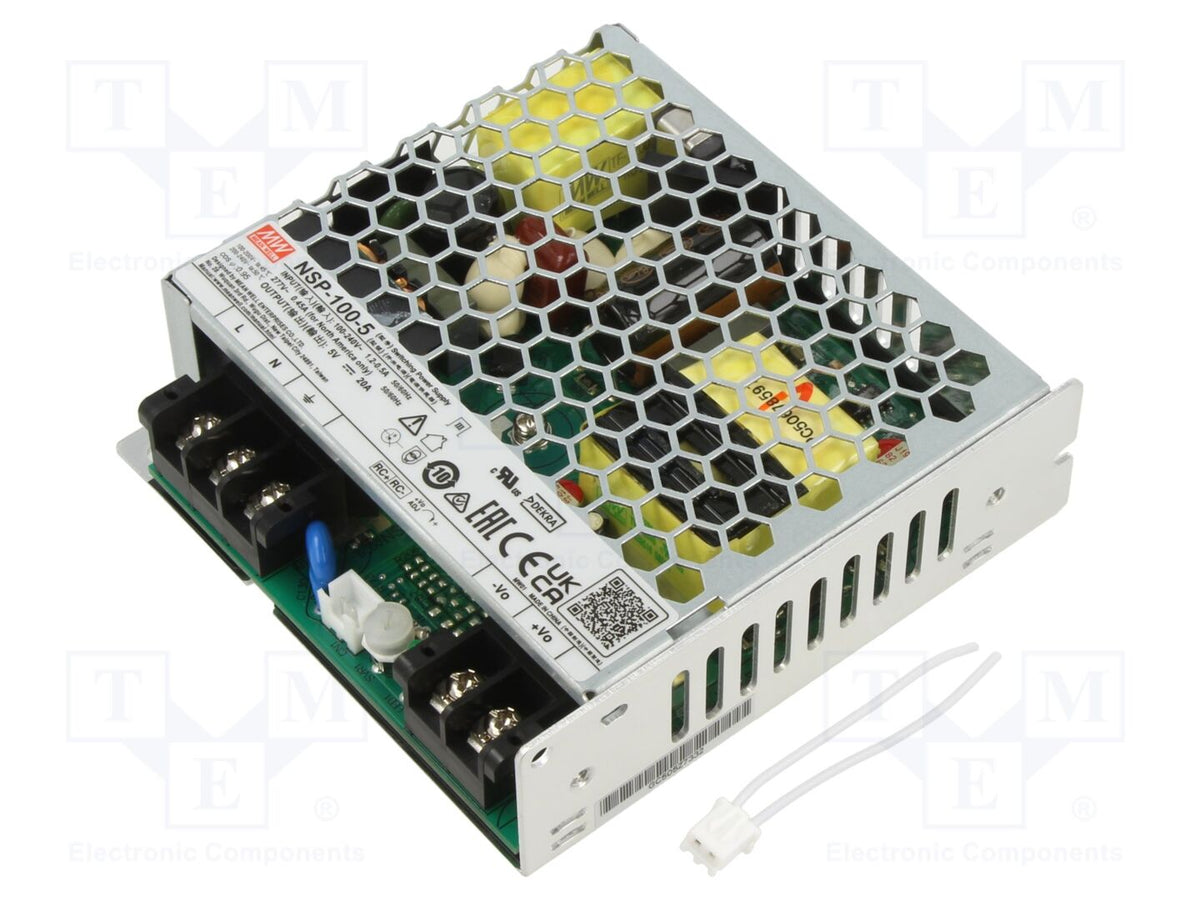MEAN WELL NSP-100-5 Sisäänrakennettu kytkentävirtalähde 100W 5VDC 20A