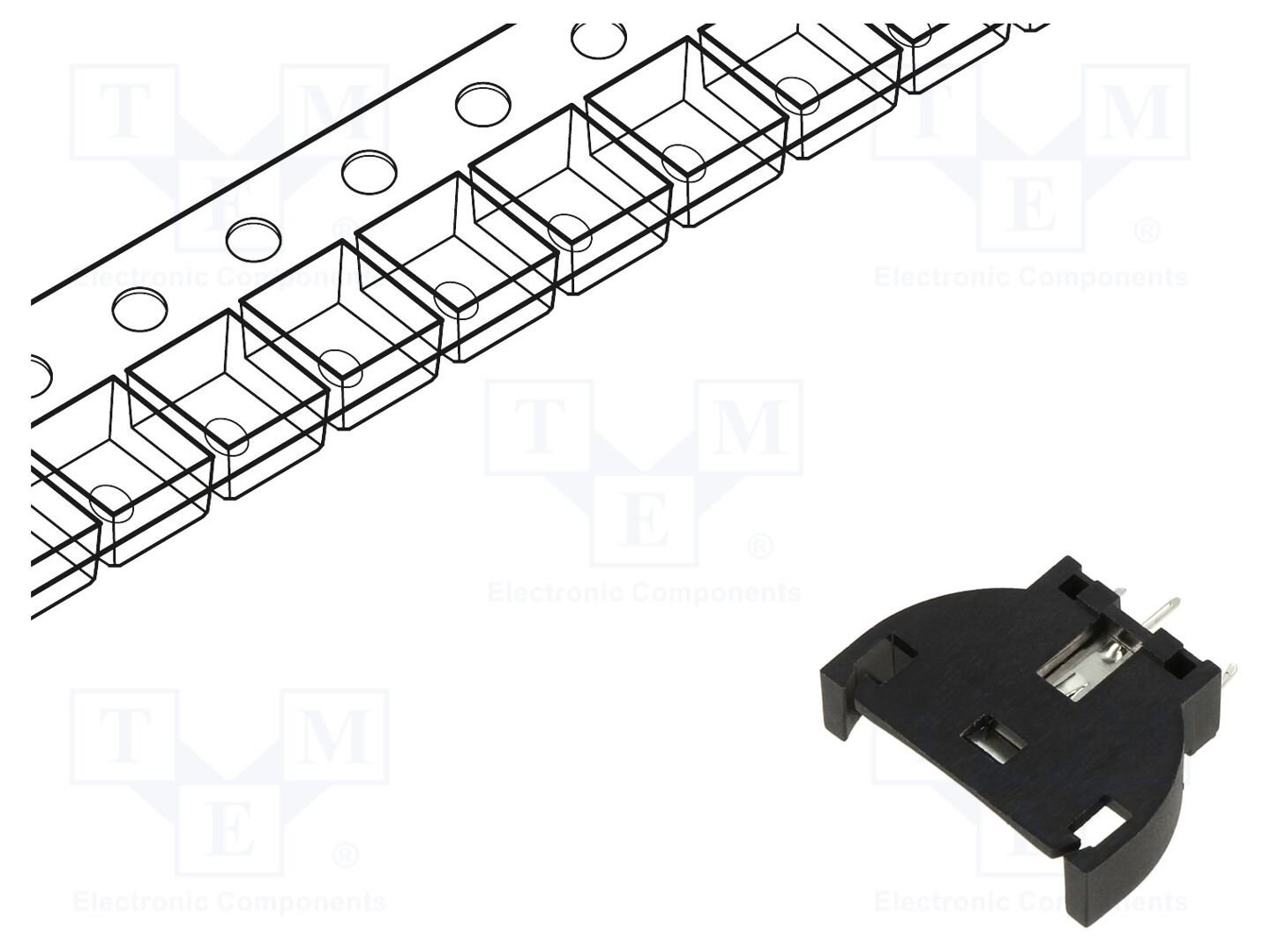 HARWIN S8401-46 Akunpidin BR2032/CR2032 (50 kpl erä)