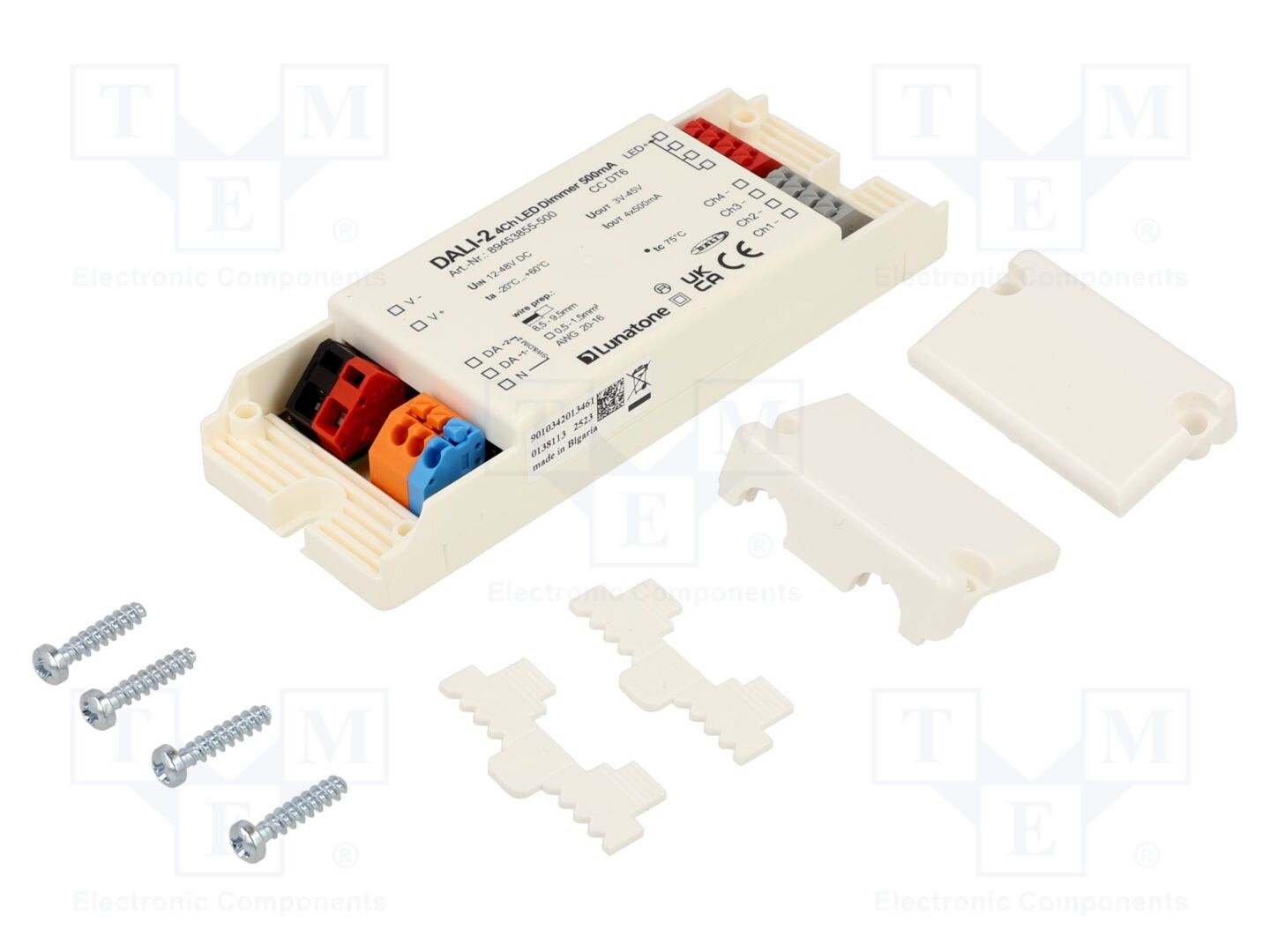 Lunatone DALI 4CH CC 500MA GEM+ LED-virtalähde 22,5W 3-45VDC