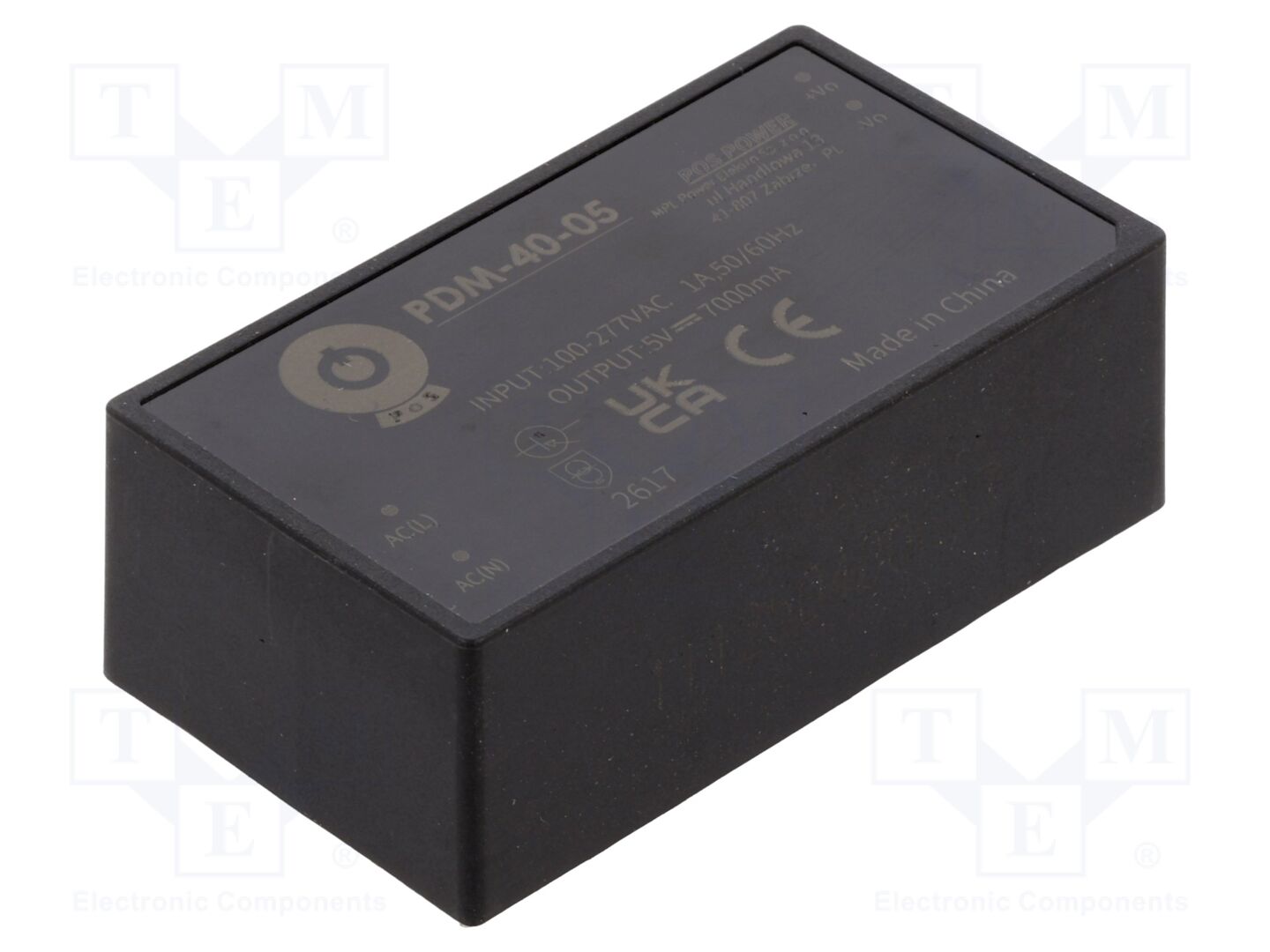 POS PDM-40-05 AC/DC-muunnin 35W, 5VDC