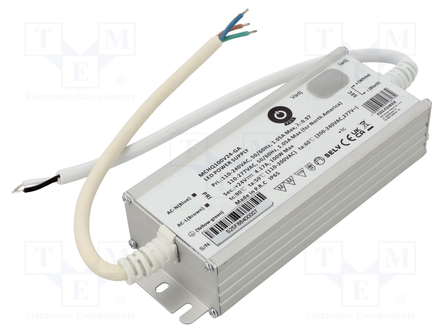 POS MCHQ100V24-GA LED-virtalähde 100W 24VDC 4.17A