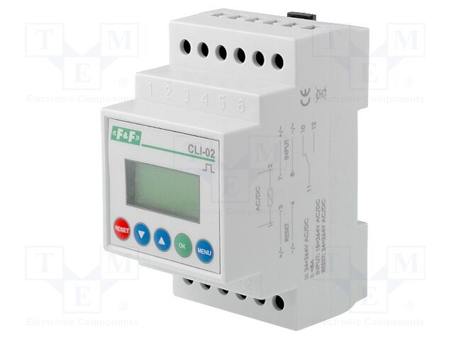 F&F CLI-02 Impulssilaskuri 8A, 24-264VDC