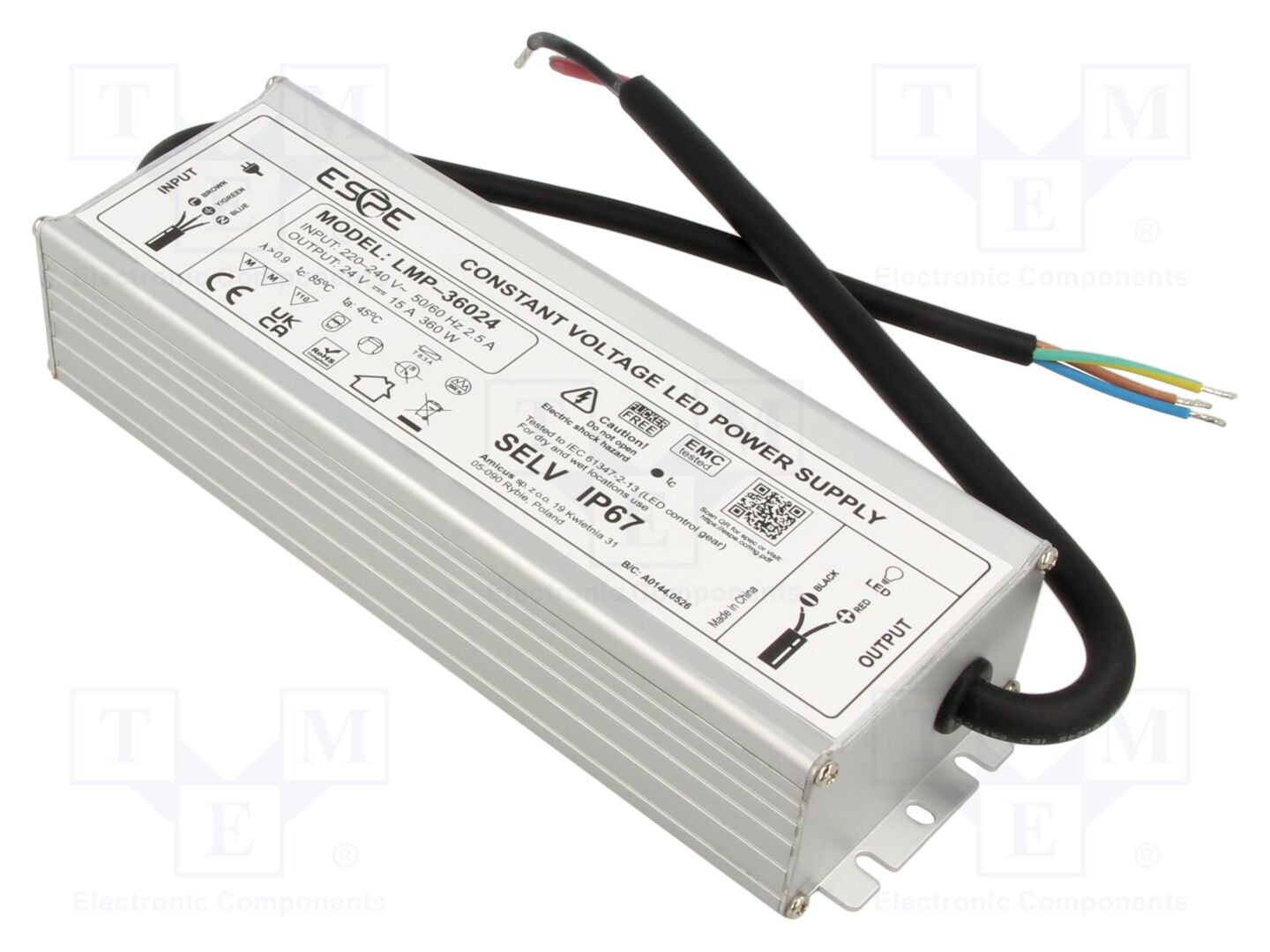 ESPE LMP-36024 LED-virtalähde 360W, 24VDC