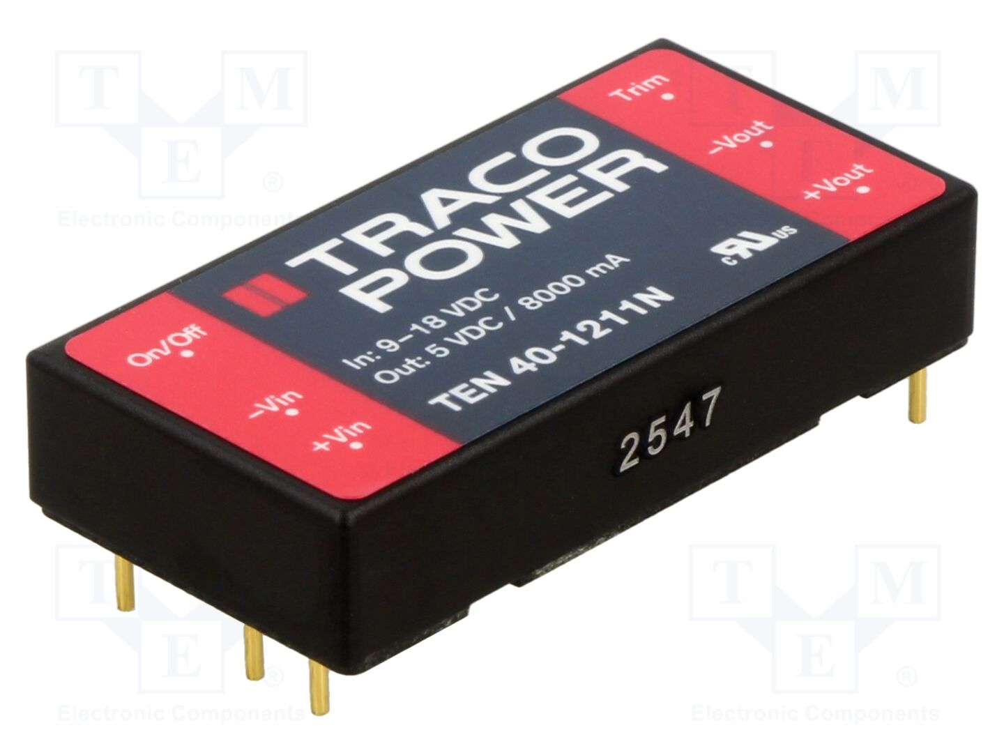 TRACO POWER TEN40-1211N DC/DC-muunnin 40W, 5V