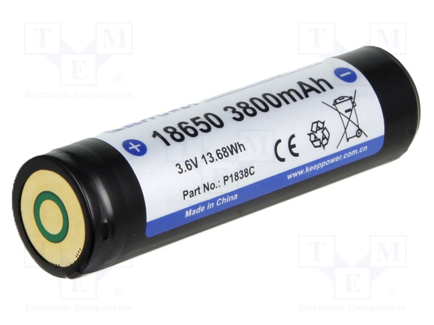 KEEPPOWER ICR18650-380PCM-SP Ladattava akku 3.7V
