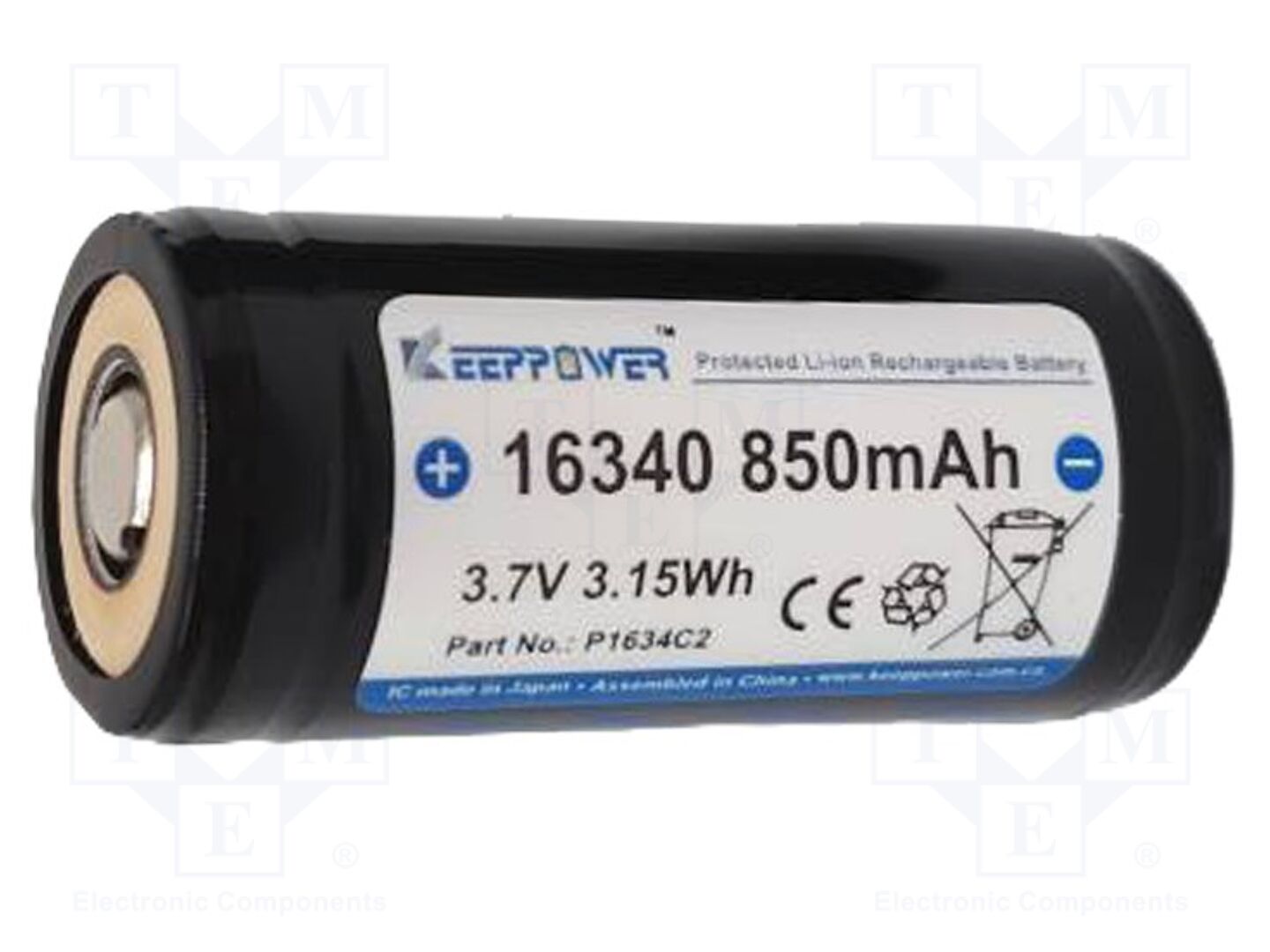 KEEPPOWER ICR16340-85PCM-SP Ladattava akku 3.7V
