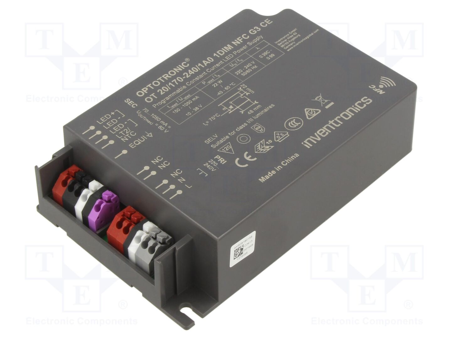 INVENTRONICS OT 20/170-240/1A0 1DIM NFC G3 LED-teholähde 22W