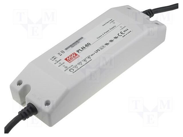 MEAN WELL PLN-60-20 LED-verkkolaite 60W 20VDC 3A