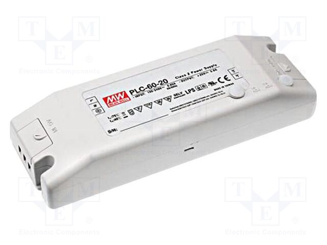 MEAN WELL PLC-60-48 LED-verkkolaite 62,4W 48VDC 1,3A