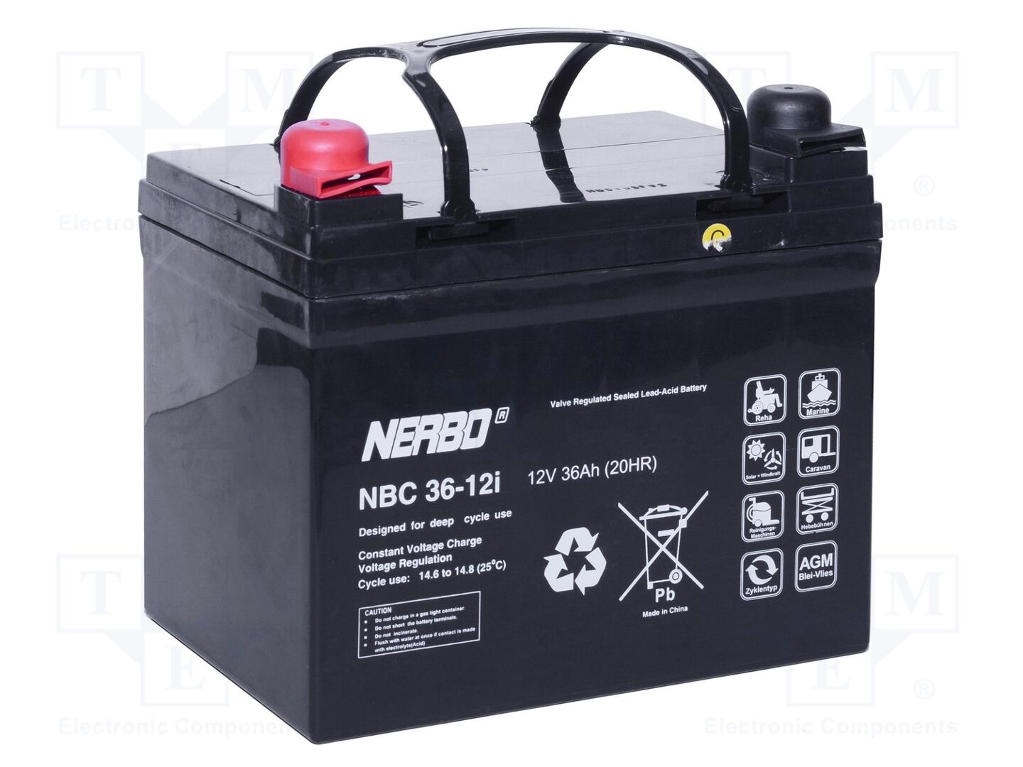 NERBO NBC 36-12I Haponkestävä akku 12V 36Ah AGM