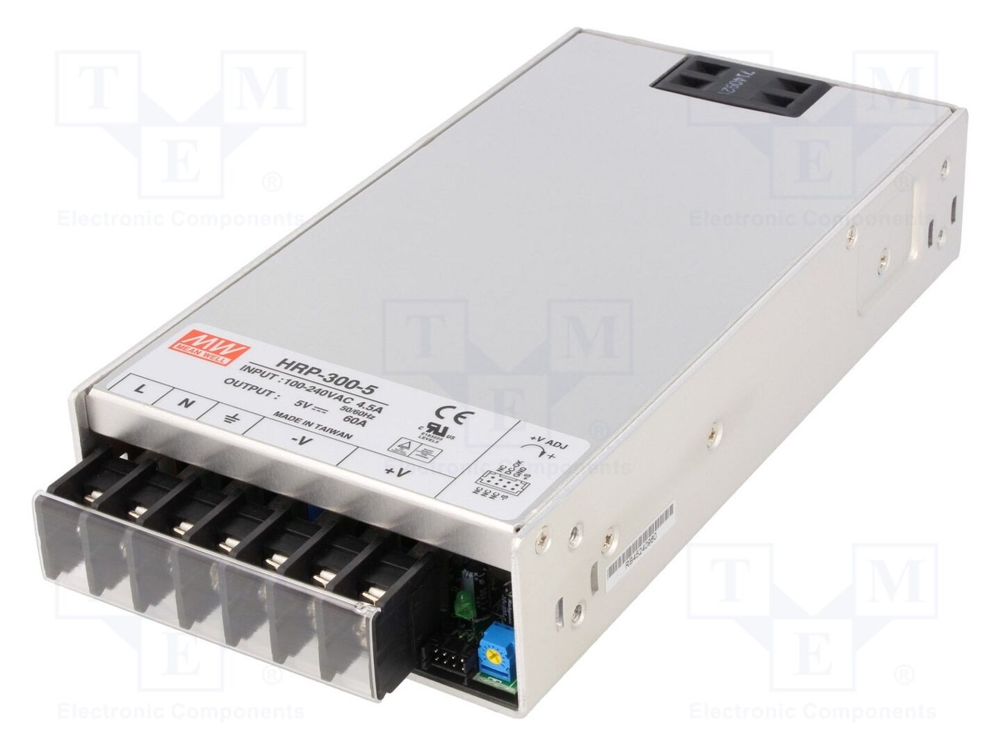 MEAN WELL HRP-300-5 Sisäänrakennettu kytkentävirtalähde 300W 5VDC 60A