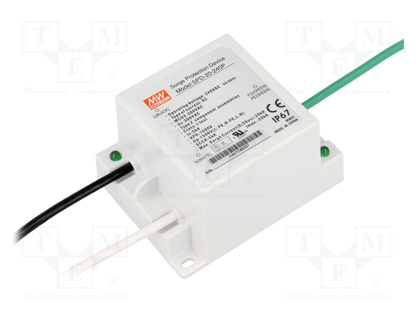 MEAN WELL SPD-20-240P Surge Arrester 20kA 240VAC