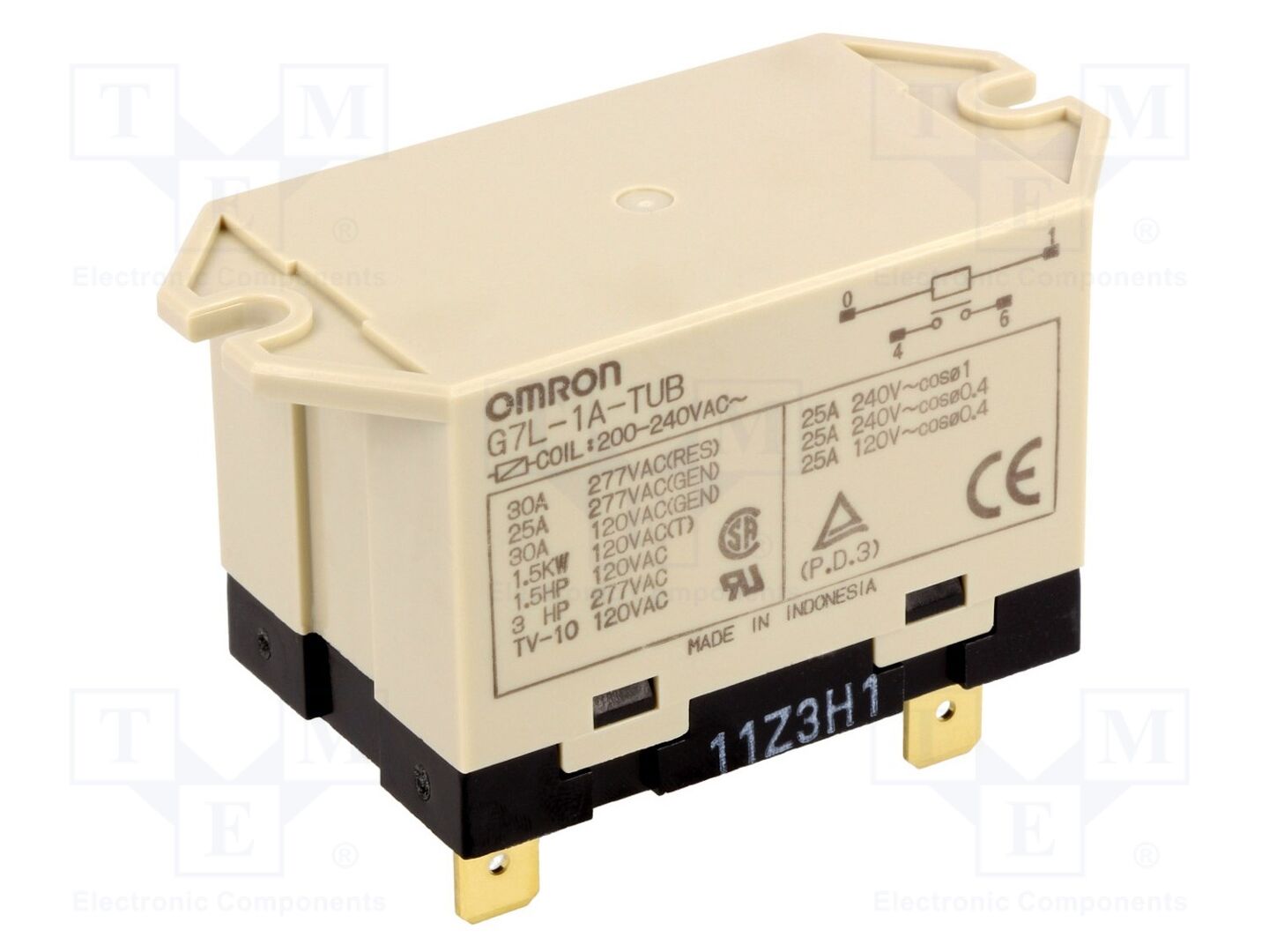 OMRON Electronic Components G7L-1A-TUB-230AC Sähkömagneettinen rele 30A