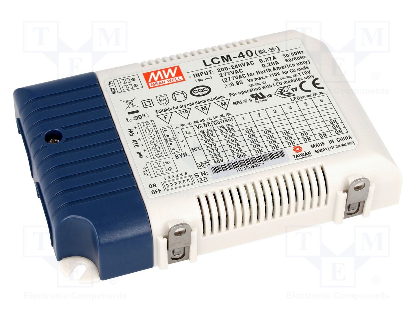 MEAN WELL LCM-40 LED-virtalähde 42W 350-1050mA