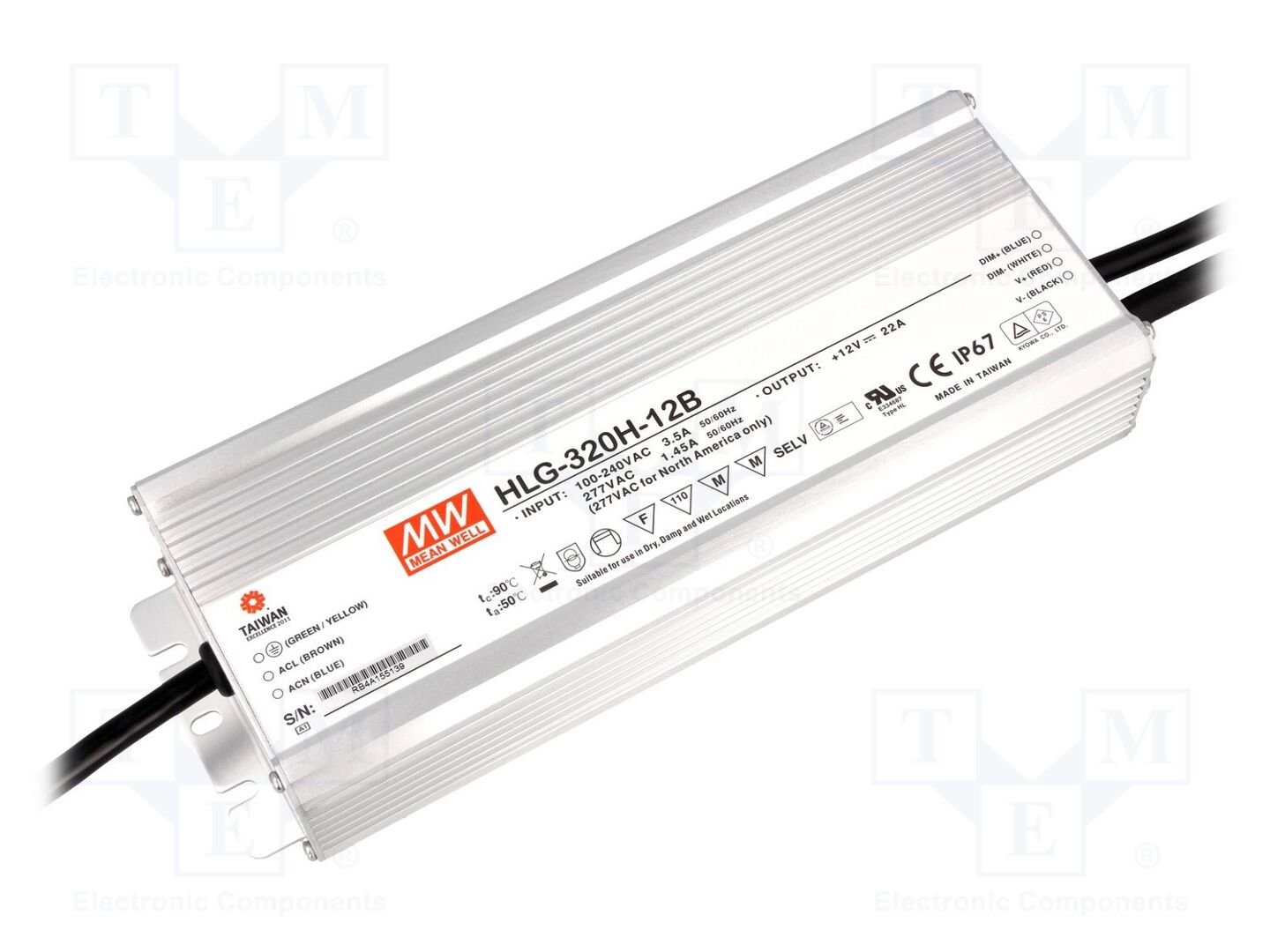 MEAN WELL HLG-320H-12B LED-verkkolaite 264W 12VDC 22A