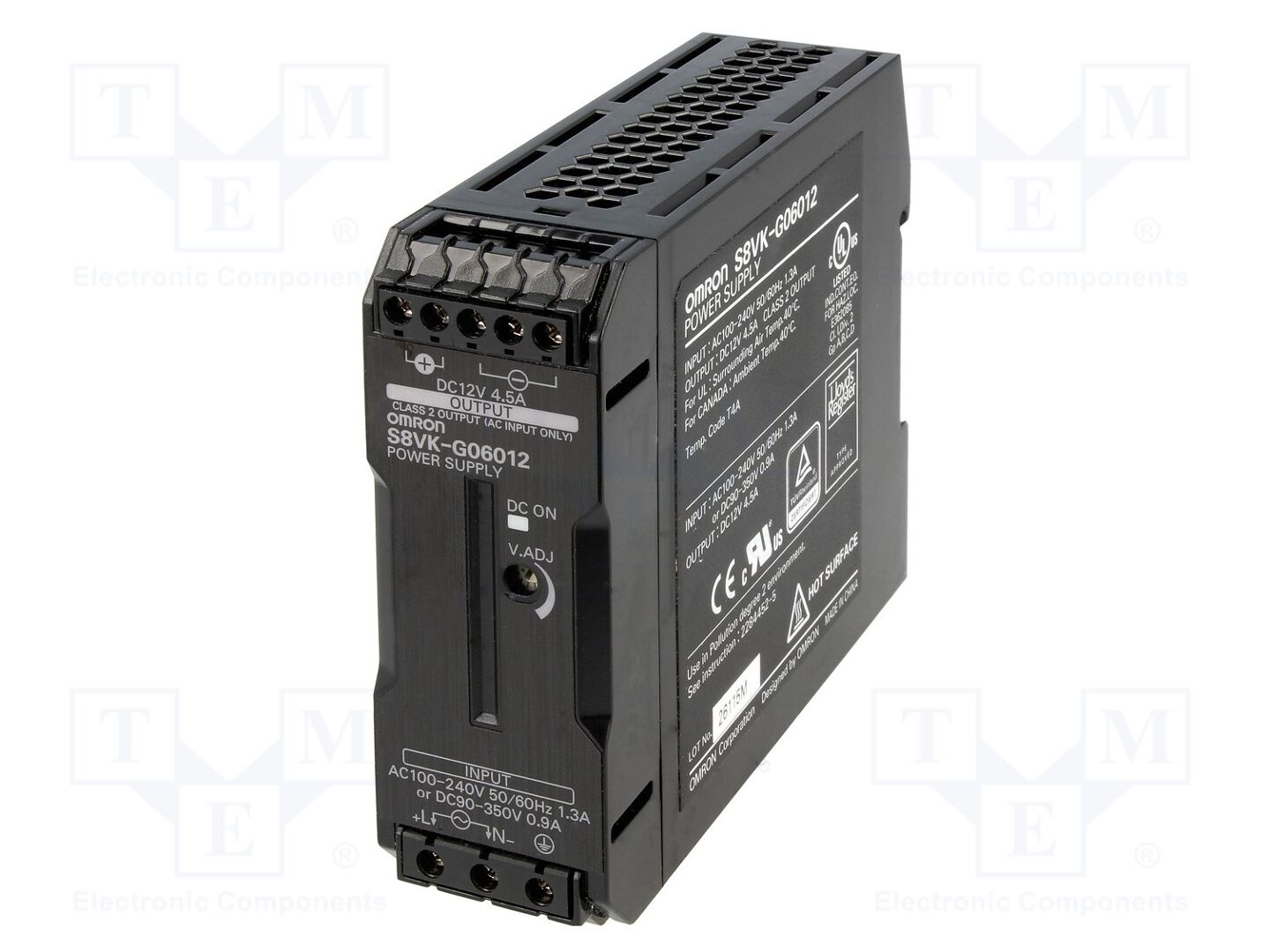 OMRON S8VK-G06012 DIN-kiskoon asennettava kytkentäsähkönsyöttö 60W 12VDC