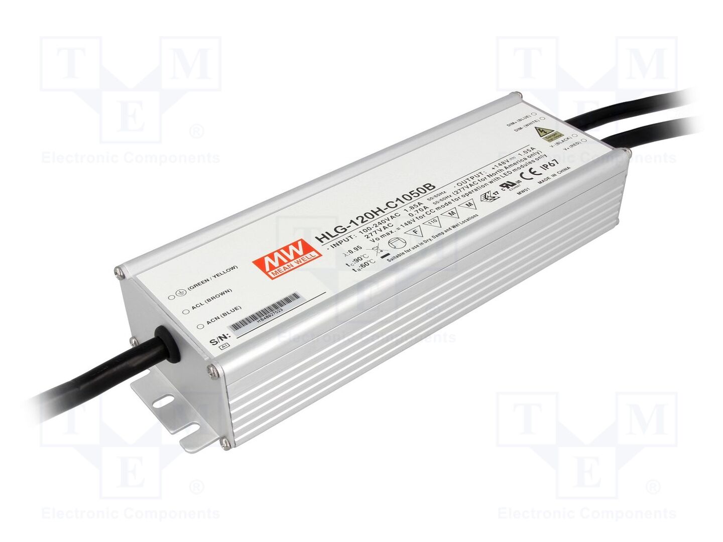 MEAN WELL HLG-120H-C1050B LED-virtalähde 155W 74-148VDC 1050mA