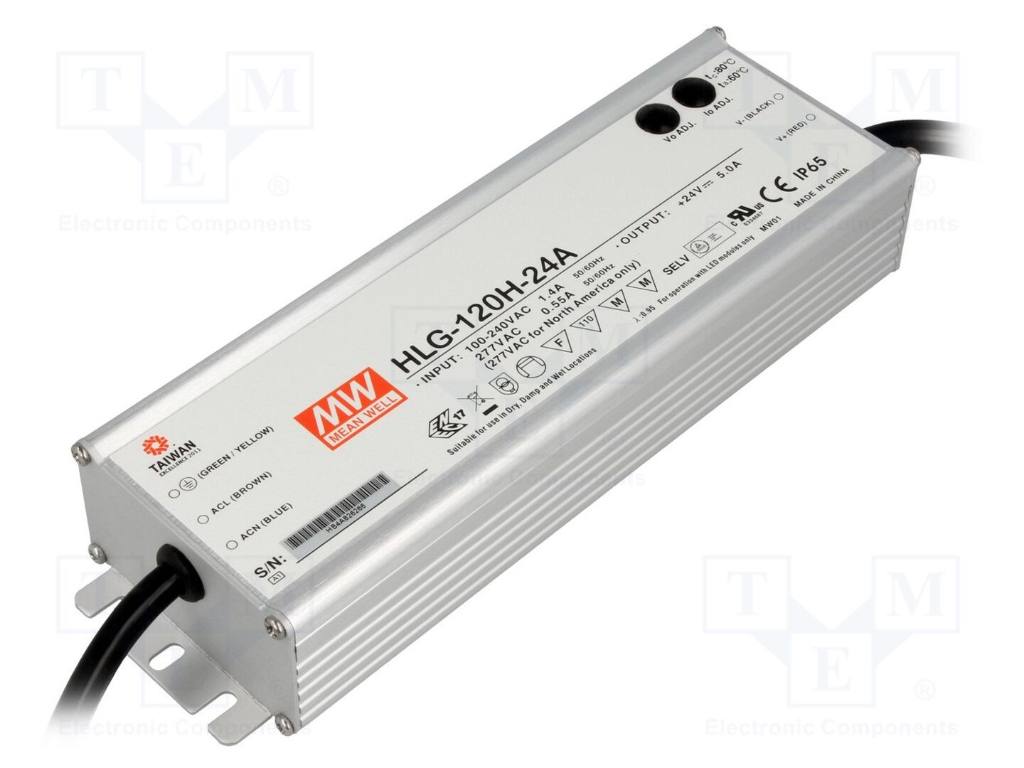 MEAN WELL HLG-120H-24A LED-verkkolaite 120W 24VDC