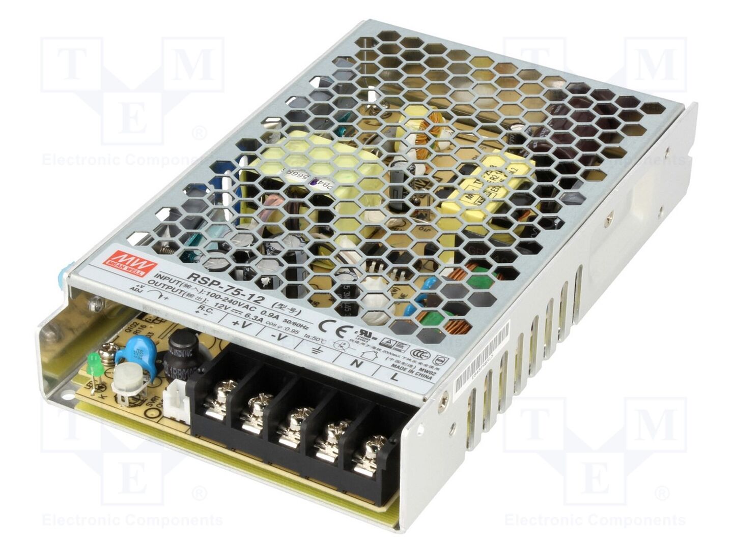 MEAN WELL RSP-75-12 Sisäänrakennettu kytkentäsähkölaite 75,6W 12VDC