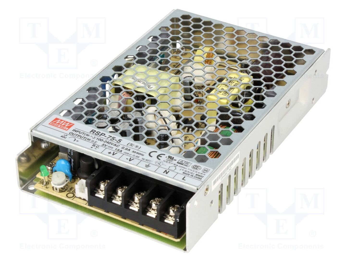 MEAN WELL RSP-75-5 Sisäänrakennettu kytkentäsähkönsyöttö 75W 5VDC 15A