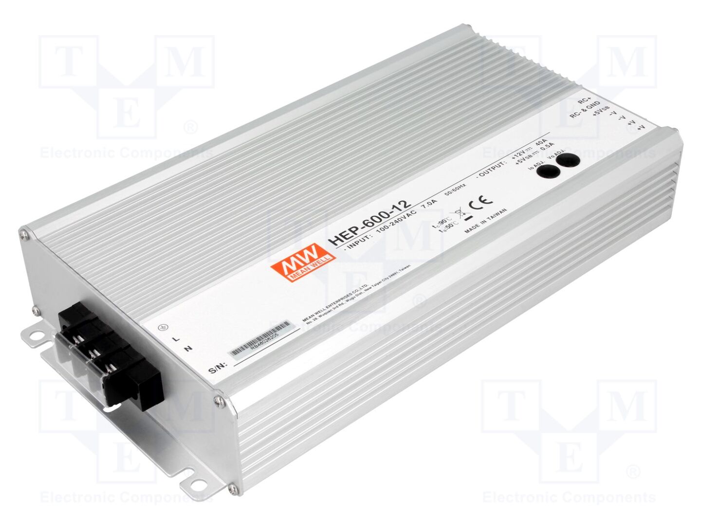 MEAN WELL HEP-600-12 Kytkinmuuntaja 480W 12VDC