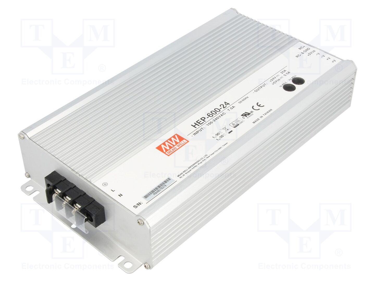 MEAN WELL HEP-600-24 Sisäänrakennettu kytkentävirtalähde 600W 24VDC