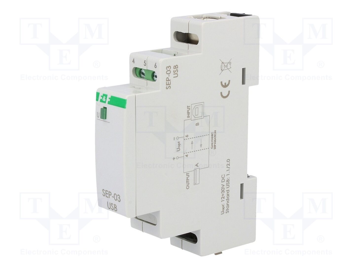 F&F SEP-03-USB Signaalierotin DIN-kisko