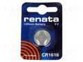RENATA BAT-CR1616/RE-B Litiumparisto 3V 50mAh (50 kpl erä)