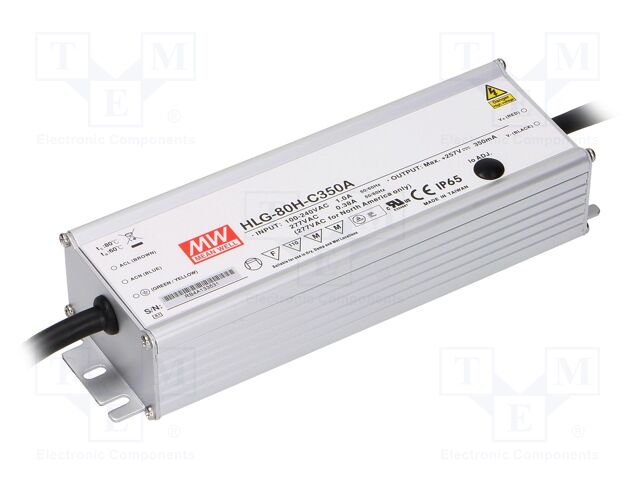 MEAN WELL HLG-80H-C700A LED-virtalähde 90W 64-129VDC 420-700mA