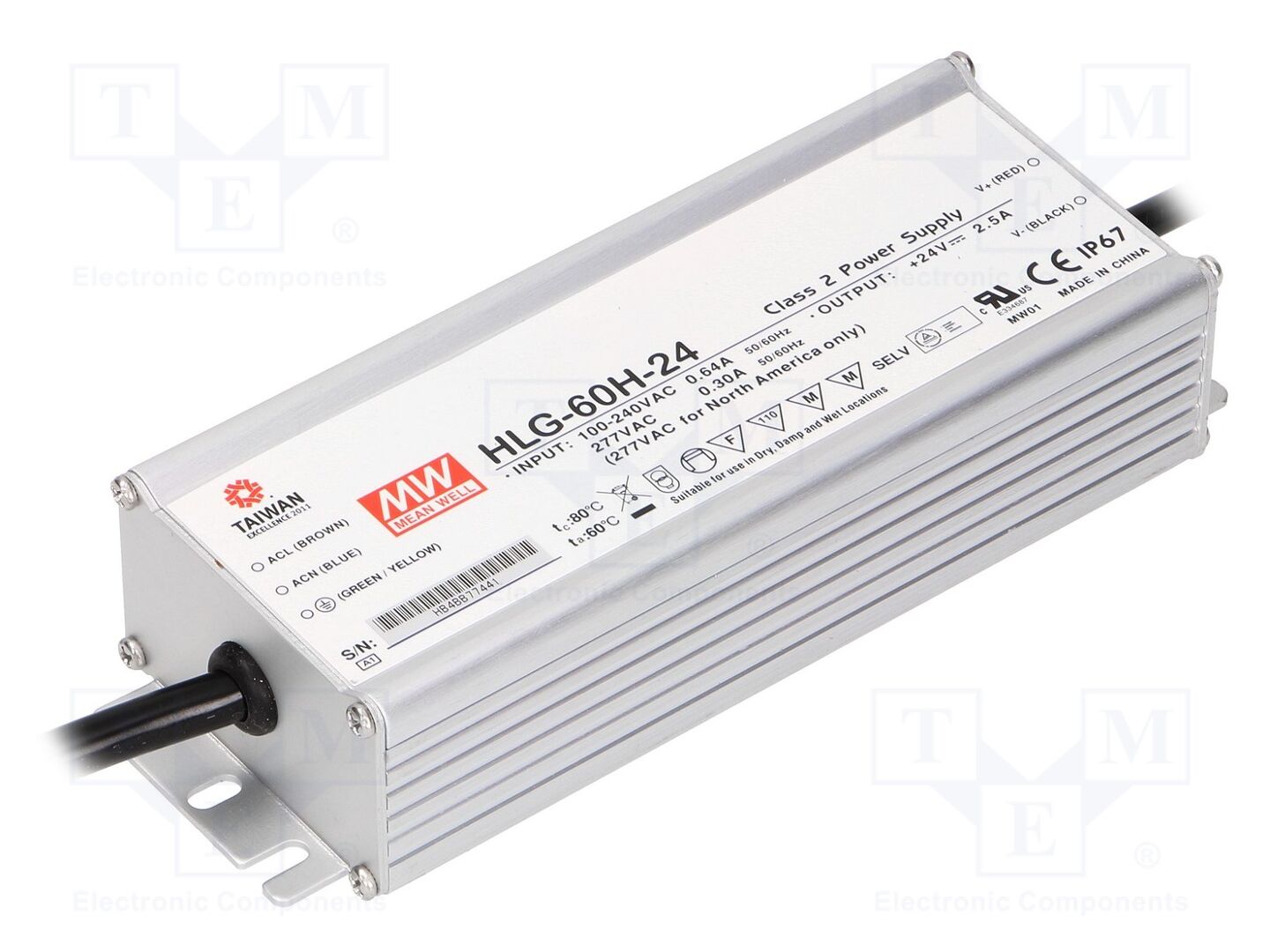 MEAN WELL HLG-60H-24 LED-virtalähde 60W 24VDC 2.5A