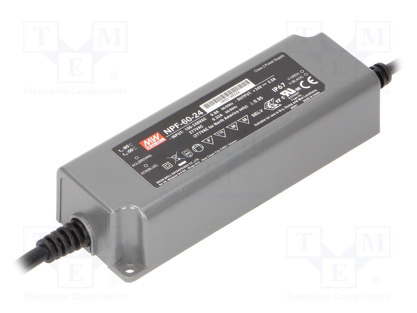 MEAN WELL NPF-60-24 LED-virtalähde 60W 24VDC 2.5A
