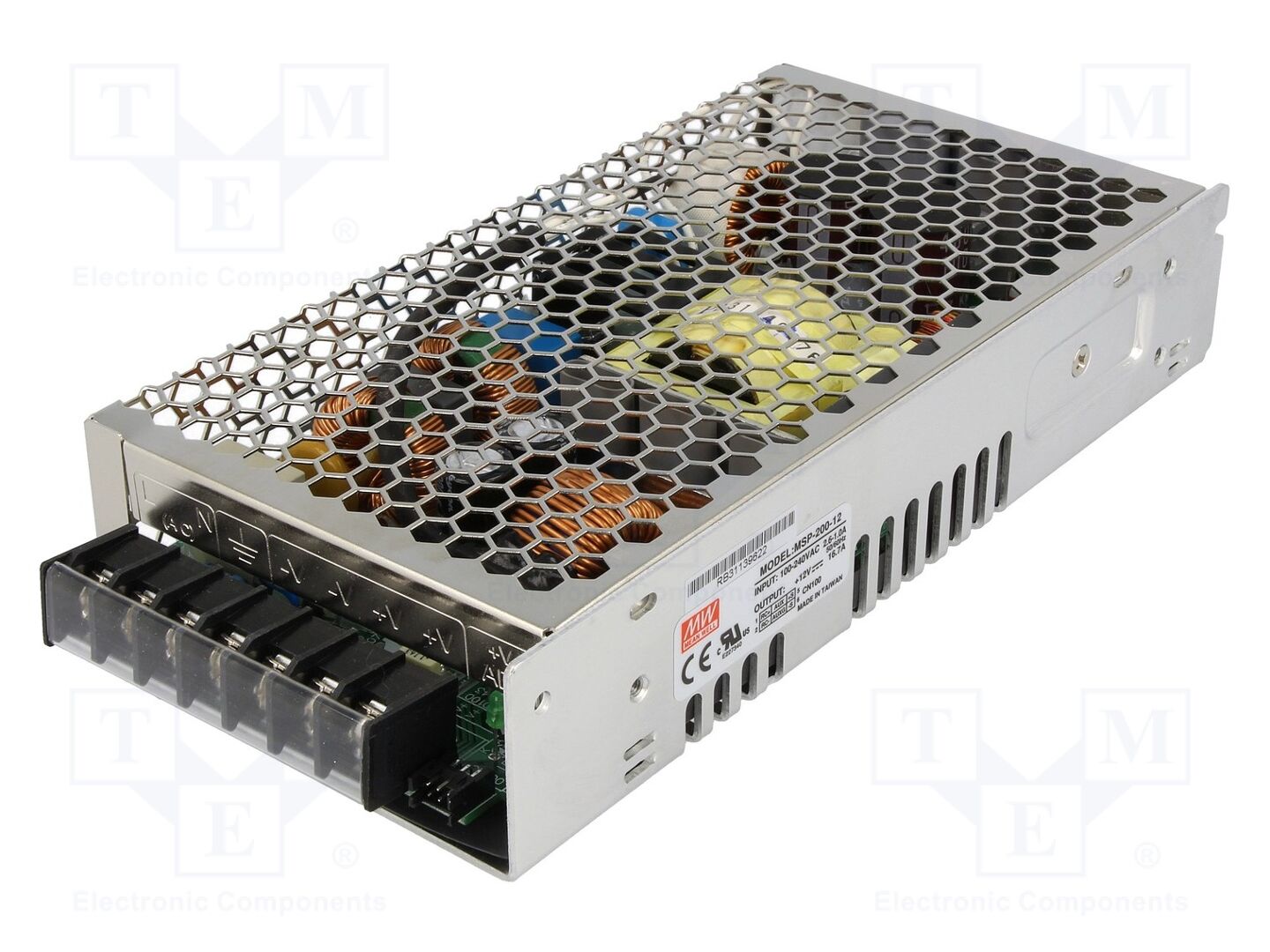 MEAN WELL MSP-200-12 Sisäänrakennettu kytkentäsähkölaite 200,4W 12VDC