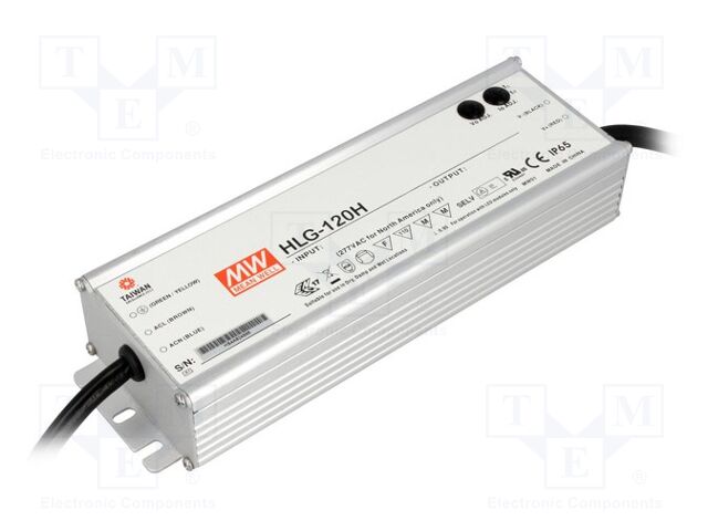 MEAN WELL HLG-120H-36A LED-verkkolaite 120W 36VDC