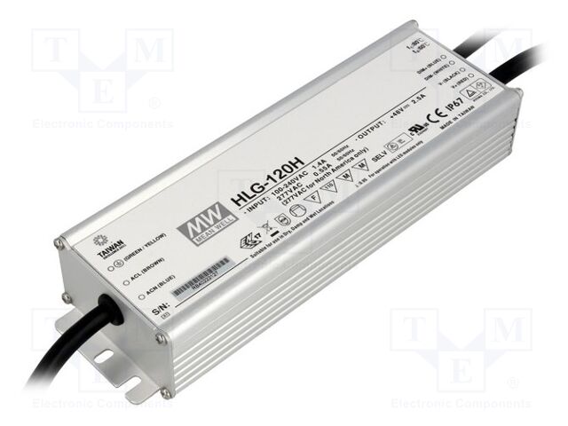 MEAN WELL HLG-120H-12B LED-virtalähde 120W 12VDC 10A