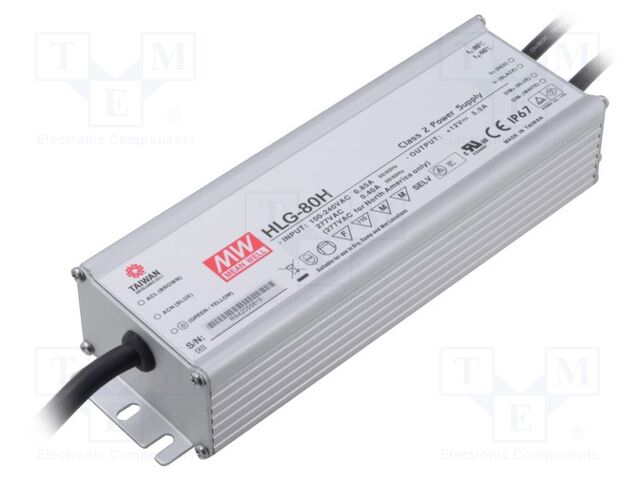 MEAN WELL HLG-80H-54B LED-virtalähde 81W 54VDC 1.5A