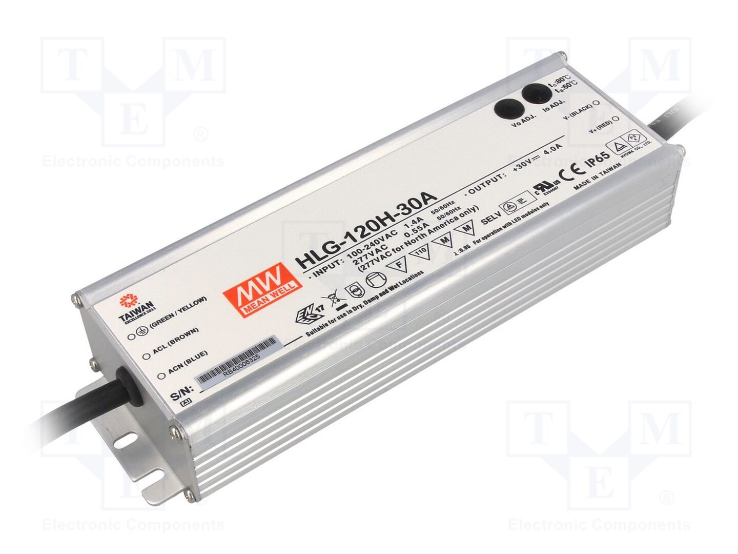 MEAN WELL HLG-120H-30A LED-verkkolaite 120W 30VDC