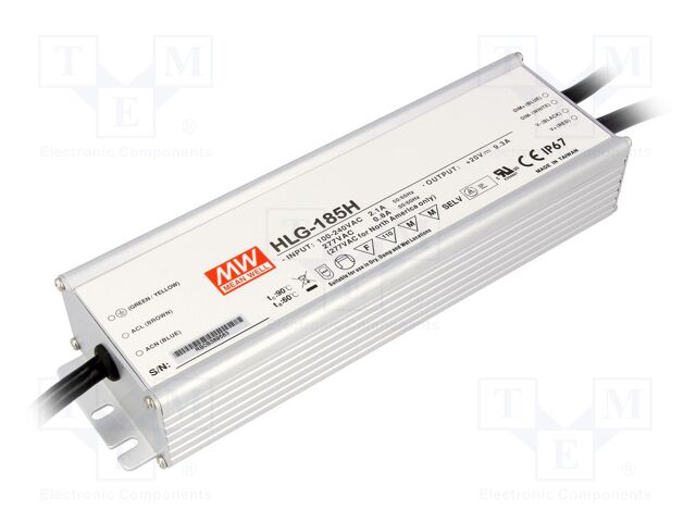 MEAN WELL HLG-185H-30B LED-verkkolaite 185W 30VDC 6.2A