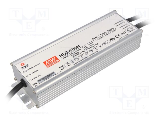 MEAN WELL HLG-100H-30B LED-virtalähde 96W 30VDC 3.2A