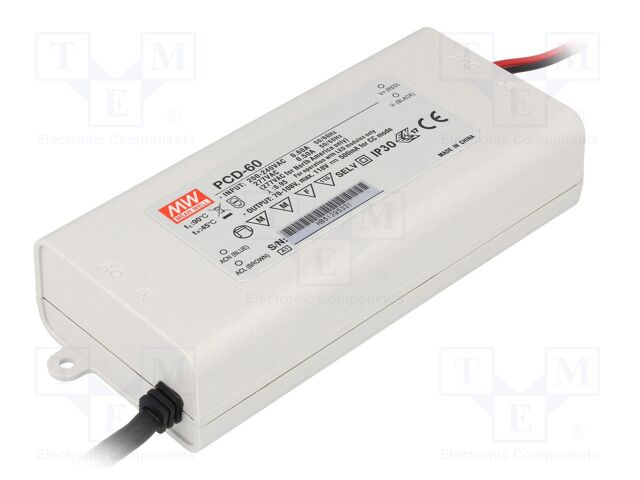 MEAN WELL PCD-60-1750B LED-virtalähde 59,5W 20-34VDC 1750mA