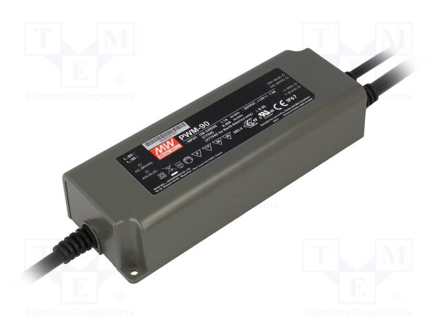 MEAN WELL PWM-90-24 LED-verkkolaite 90W 24VDC 3.75A IP67