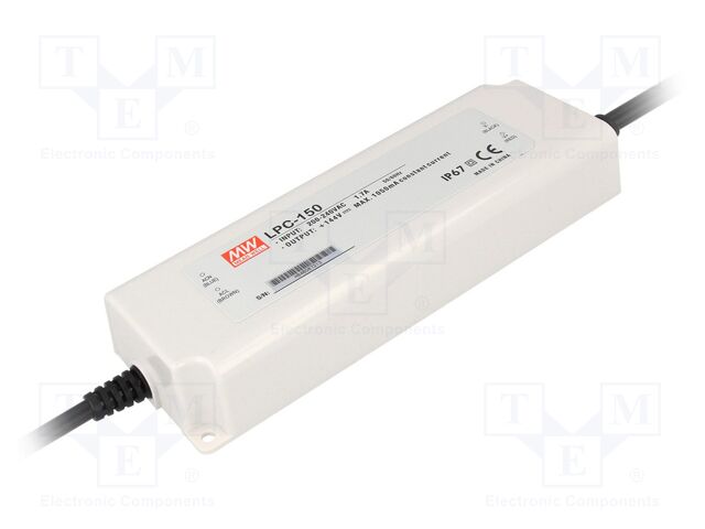 MEAN WELL LPC-150-1400 LED-virtalähde 151,2W 54-108VDC 1400mA IP67
