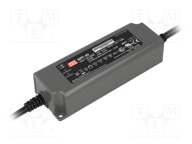 MEAN WELL NPF-40-12 LED-virtalähde 40W 12VDC 3.34A