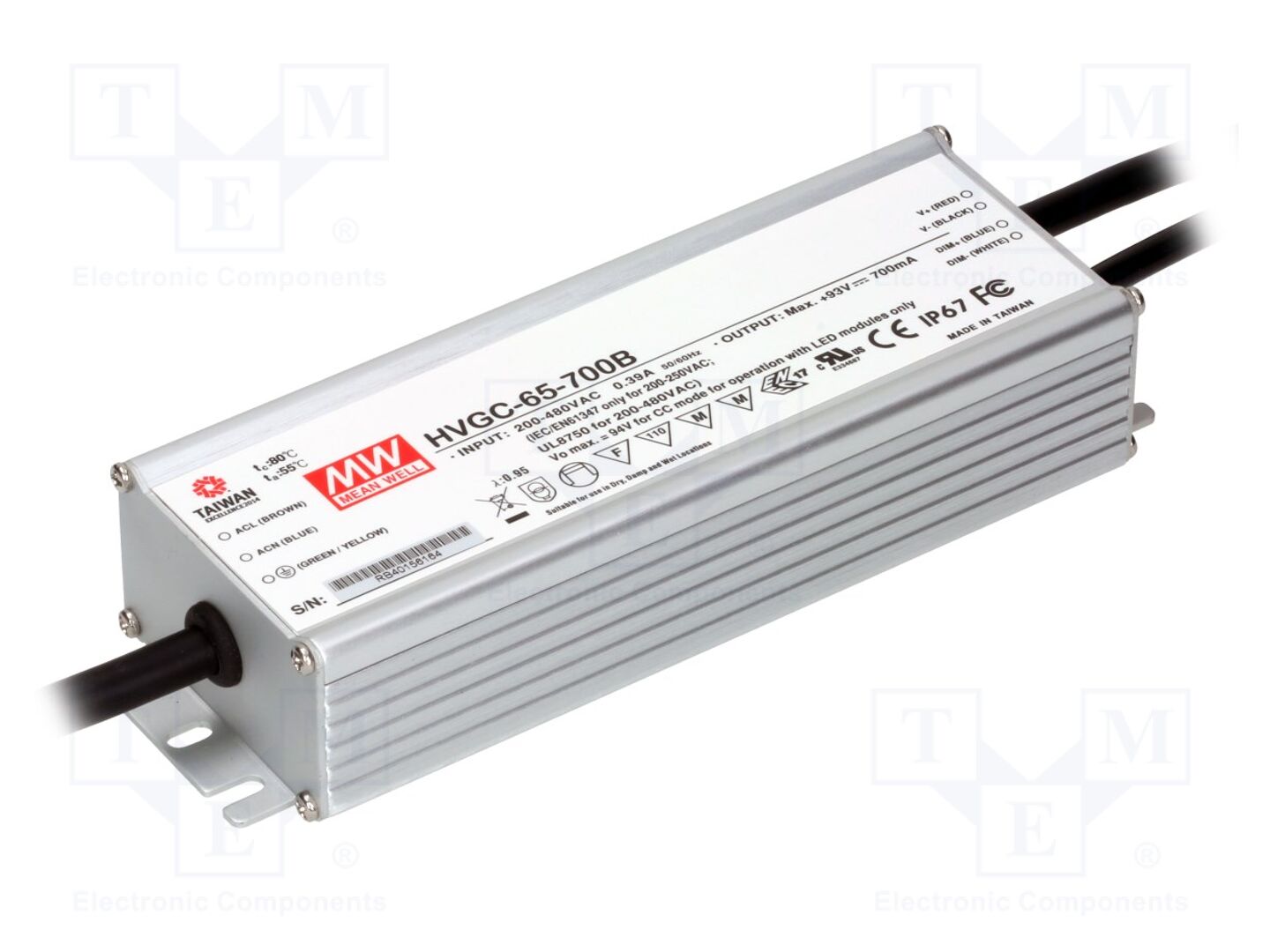 MEAN WELL HVGC-65-700B LED-virtalähde 65,1W 700mA 9-93VDC