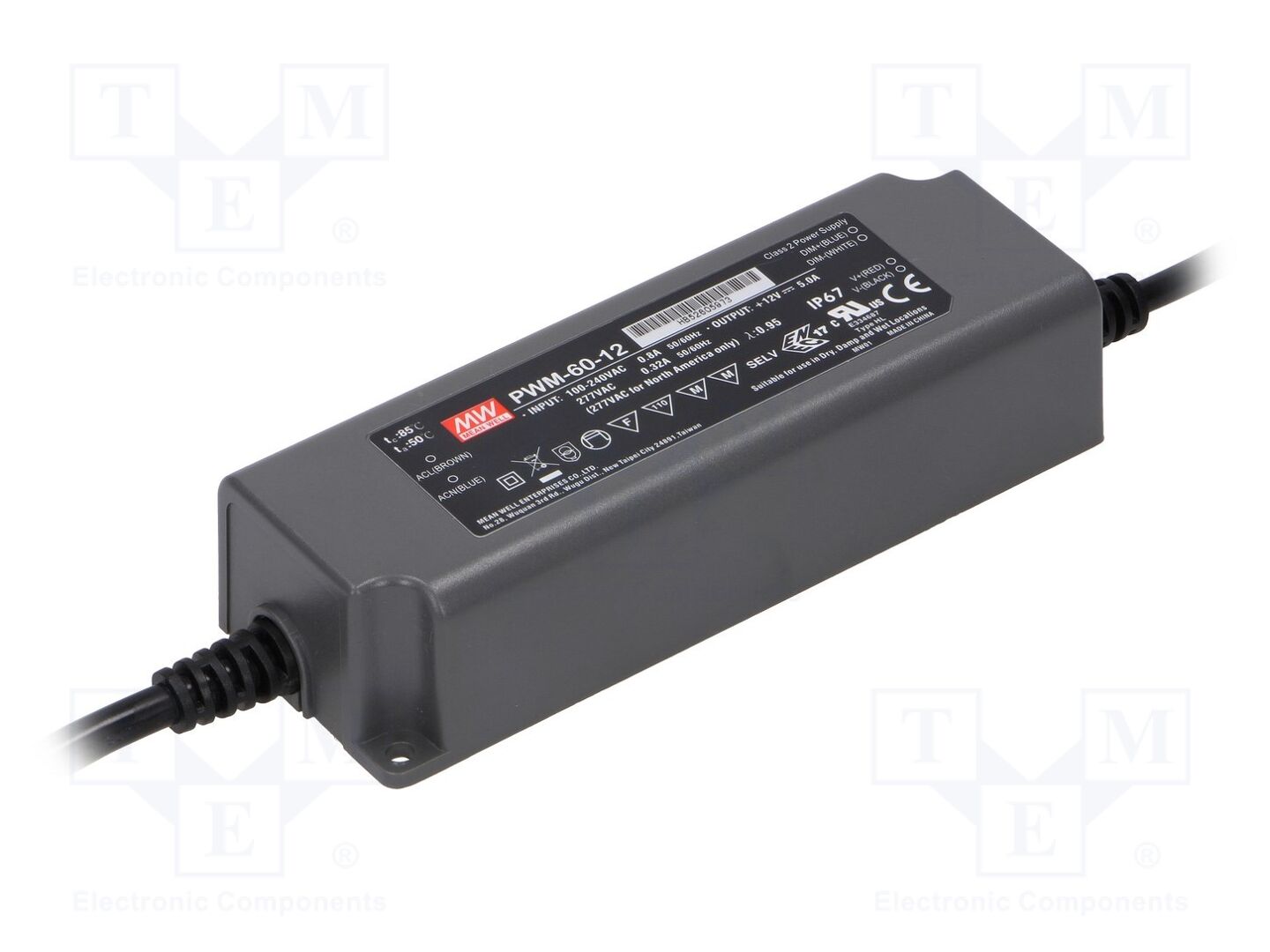 MEAN WELL PWM-60-12 LED-virtalähde 60W 12VDC 5A