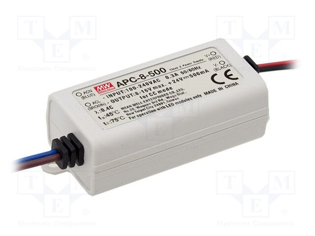 MEAN WELL APC-8-250 LED-verkkolaite 8W 16-32VDC 250mA