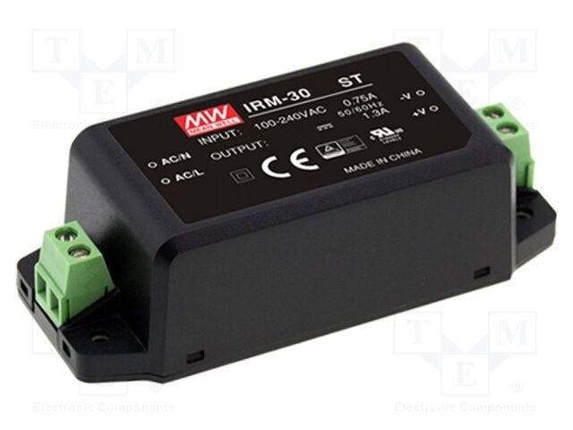 MEAN WELL IRM-30-48ST Sisäänrakennettu kytkentävirtalähde 30,2W 48VDC