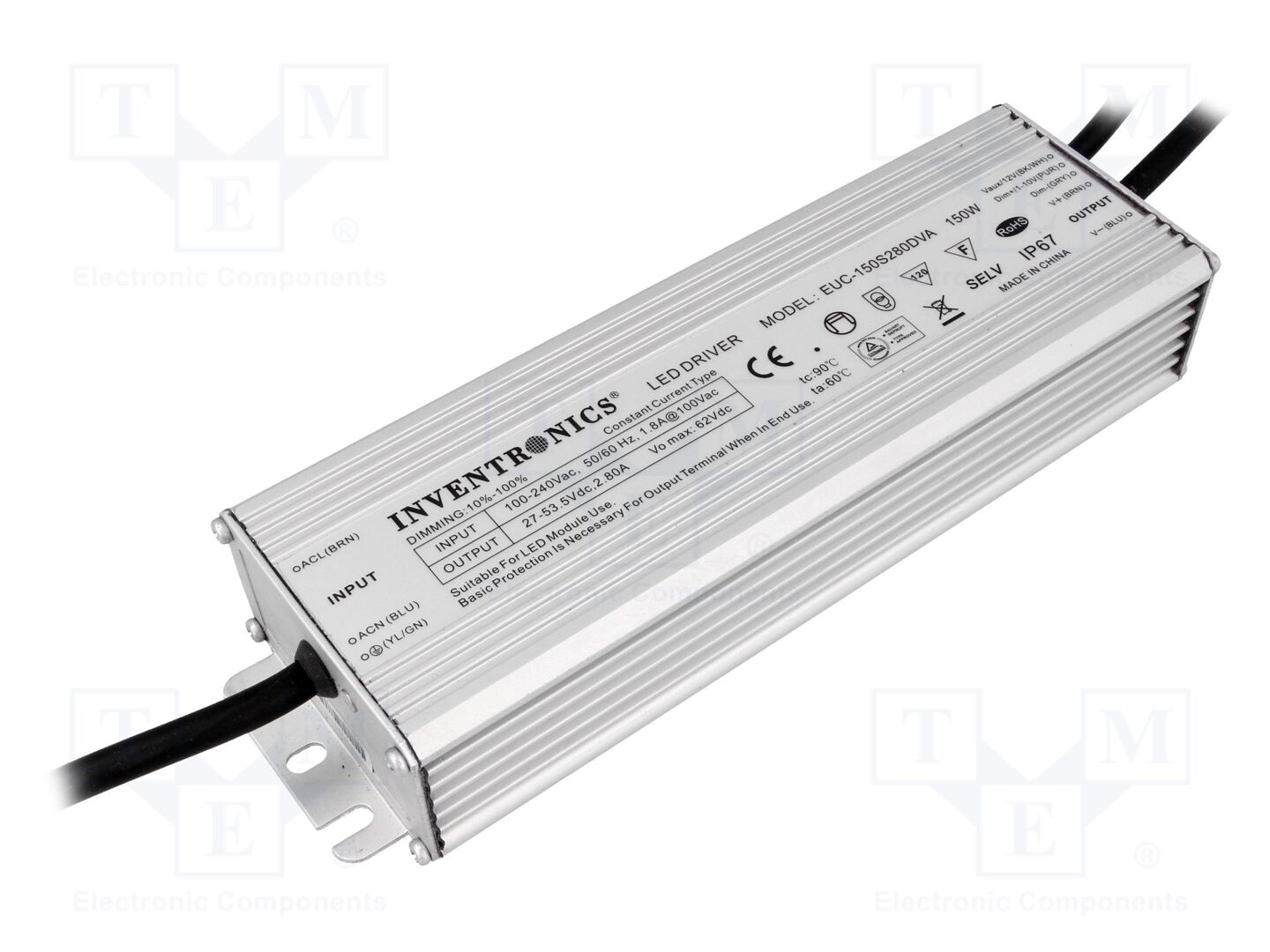 INVENTRONICS EUC-150S280DVA LED-verkkolaite 150W 27-53,5V 2800mA