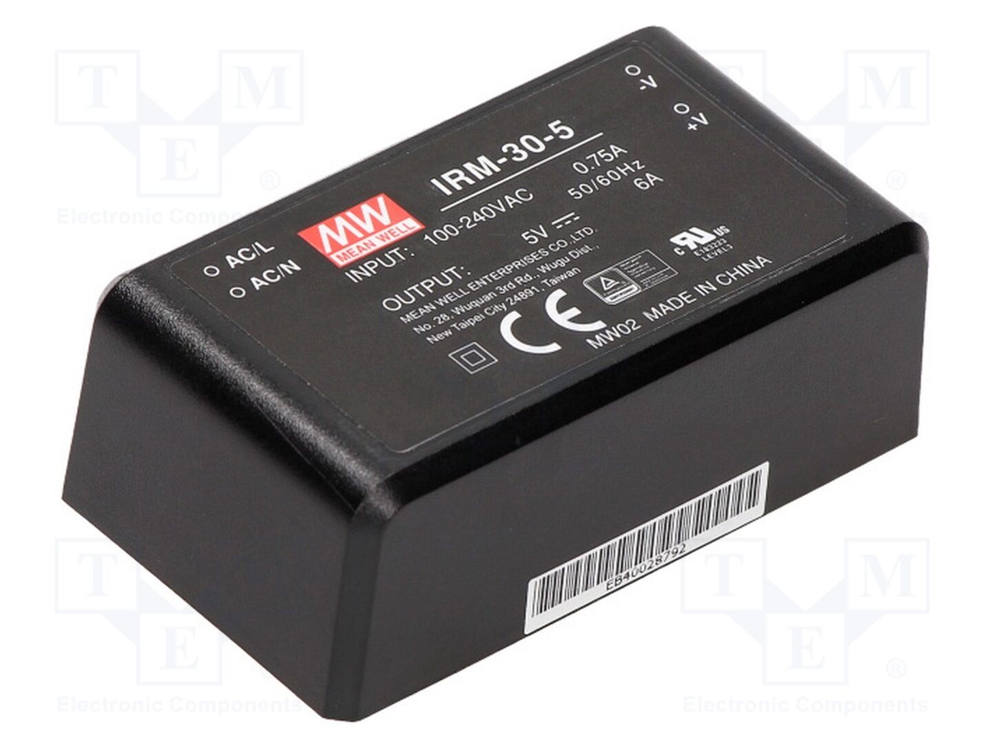 MEAN WELL IRM-30-5 AC/DC-muunnin 30W 5VDC