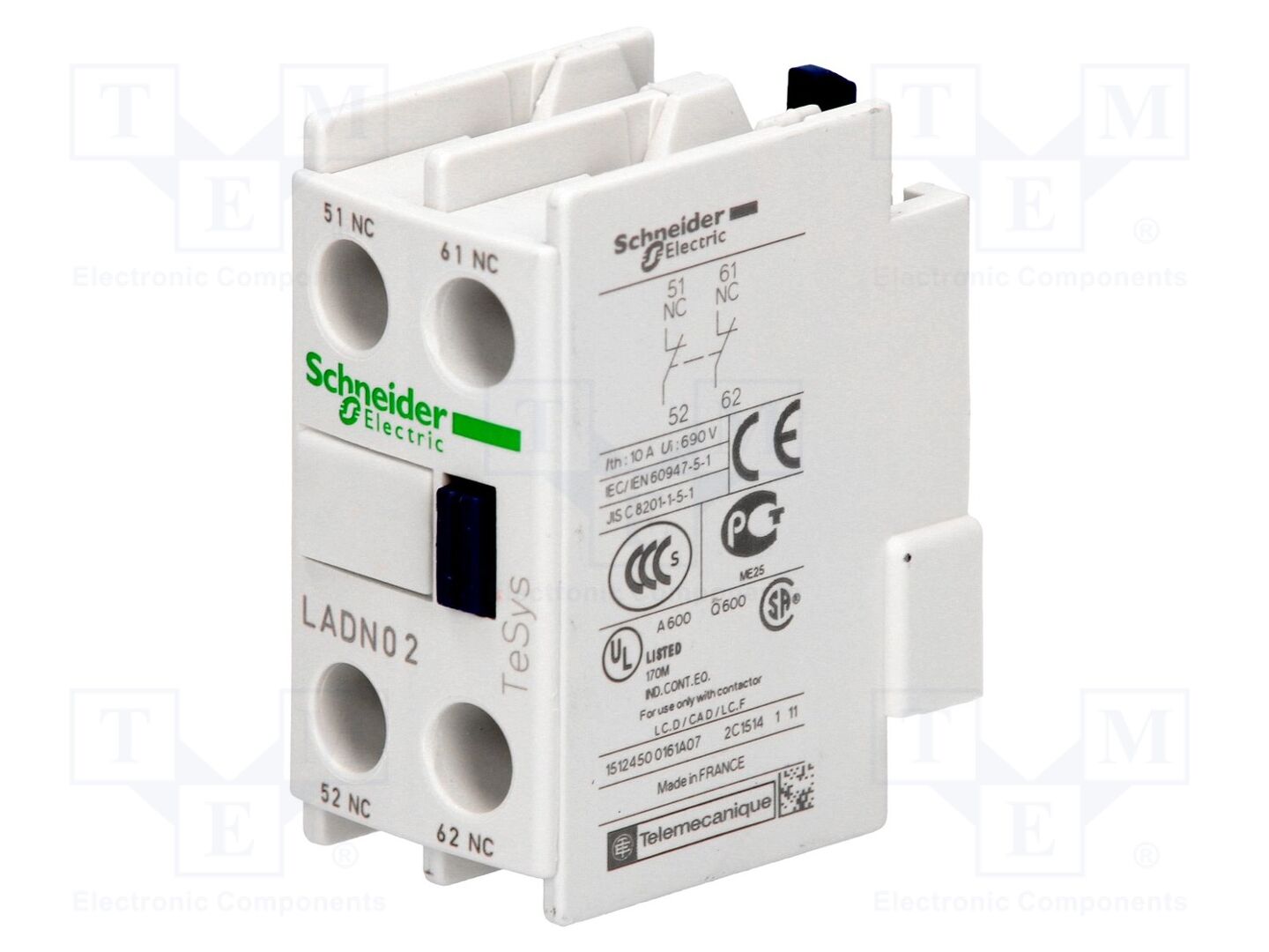 SCHNEIDER ELECTRIC LADN02 Apukosketin NC x2