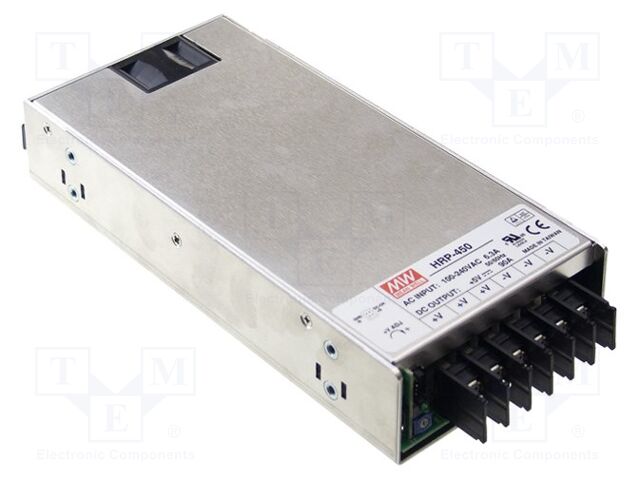 MEAN WELL HRP-450-15 Sisäänrakennettu kytkentäsähkölaite 450W 15VDC